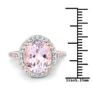 6.94 Carat Genuine Kunzite and White Topaz .925 Sterling Silver Ring-4