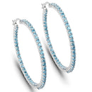 3.60 Carat Genuine Swiss Blue Topaz .925 Sterling Silver Earrings-1