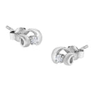 .925 Sterling Silver Round Cut Diamond Fashion Stud Earrings (0.10 cttw, I-J Color, I2-I3 Clarity)-2