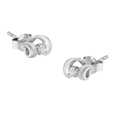 .925 Sterling Silver Round Cut Diamond Fashion Stud Earrings (0.10 cttw, I-J Color, I2-I3 Clarity) - 0