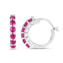 1.56 Carat Genuine Ruby .925 Sterling Silver Earrings-2
