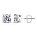 14K White Gold 1 1/2 Cttw Clarity Enhanced Princess Cut Diamond Solitaire Stud Earrings (I-J Color, I1-I2 Clarity)-3
