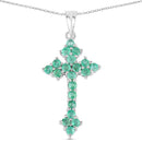 2.00 Carat Genuine Zambian Emerald .925 Sterling Silver Pendant-1