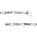.925 Sterling Silver 1/5 Cttw Round-Cut Diamond "X" Link Bracelet - Size 7.50" (I-J Color, I2-I3 Clarity)-4