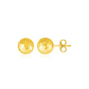 14k Yellow Gold Ball Earrings with Faceted Texture-1