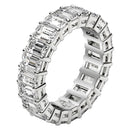 Emerald Cut Lab Grown Diamond Eternity Ring in 14k White Gold (6 cttw FG/VS2)-4