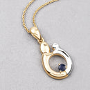0.19 Carat Genuine Blue Sapphire .925 Sterling Silver Pendant-4