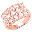 14K Rose Gold Plated 3.30 Carat Genuine Morganite .925 Sterling Silver Ring-1