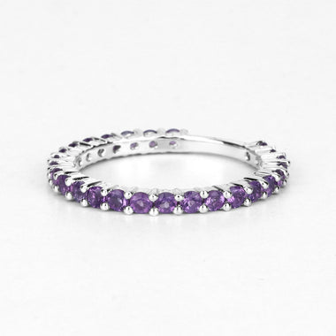 0.78 Carat Genuine Amethyst .925 Sterling Silver Ring - 0