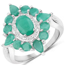 2.37 Carat Genuine Emerald .925 Sterling Silver Ring-1