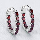 4.00 Carat Genuine Garnet .925 Sterling Silver Earrings-4