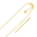 14k Yellow Gold Adjustable Franco Chain 0.9mm-1
