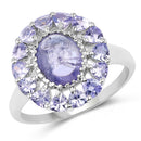 3.85 Carat Genuine Tanzanite .925 Sterling Silver Ring-1