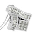 14K White Gold 1 7/8 cttw Princess and Baguette Cut Mixed Geometry Diamond Pendant Necklace (G-H, SI1-SI2)-1