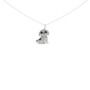 .925 Sterling Silver 1 1/4 Cttw Diamond Shih Tzu Dog Pendant Necklace 18 inch (Black and I-J Color, I2-I3 Clarity)-2