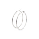 14k White Gold Polished Hoop Earrings (40 mm)-2