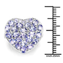 3.96 Carat Genuine Tanzanite .925 Sterling Silver Ring-3