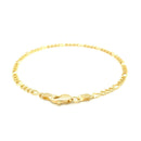 2.6mm 10k Yellow Gold Link Figaro Bracelet-3