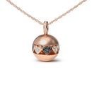 18K Rose Gold 3/8 Cttw Black and White Diamond Ball with Filigree Heart and Cluster Design 18" Pendant Necklace (Black and G-H Color, SI1-SI2 Clarity)-1