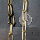 14k Yellow Gold Rounded Paperclip Chain Necklace-6