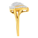 10K Yellow Gold Diamond Cluster Ring (1/2 Cttw, I-J Color, I1-I2 Clarity) - Size 8-5
