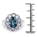 4.60 Carat Genuine London Blue Topaz and Tanzanite .925 Sterling Silver Ring-3
