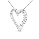 .925 Sterling Silver 2.0 Cttw Diamond Open Heart 18" Pendant Necklace (I-J Color, I2-I3 Clarity)-3