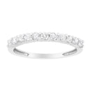 .925 Sterling Silver 1/2 cttw Shared Prong-Set Brilliant Round-Cut Diamond 11 Stone Band Ring (I-J Color, SI2-I1 Clarity) - Size 7-1