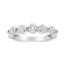 14K White Gold 1.00 Cttw Brilliant Round Cut Diamond 5-Stone Band Ring (H-I Color, SI2-I1 Clarity) - Ring Size 7-1