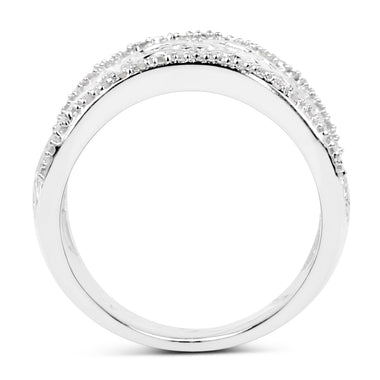0.25 Carat Genuine White Diamond .925 Sterling Silver Ring - 0
