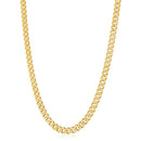 14k Yellow Gold White Pave High Polish Modern Lite Miami Cuban Chain (8.0mm)-3