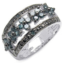 0.62 Carat Genuine Blue Diamond .925 Sterling Silver Ring-1
