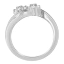 14K White Gold Round and Baguette Diamond Bypass Ring (1/2 cttw, H-I Color, I1-I2 Clarity) - Ring Size 6-5
