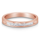 10K Rose Gold over .925 Sterling Silver 1/5 Cttw Diamond Channel-Set Stackable Band Ring (H-I Color, I1-I2 Clarity) - Size 6 3/4-1