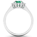 1.87 Carat Genuine Zambian Emerald  and White Diamond 14K White Gold Ring-2