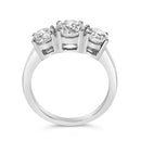 14K White Gold 2.00 Cttw Lab Grown Diamond 3 Stone Ring Band (F-G Color, VS1-VS2 Clarity) - Ring Size 7-5