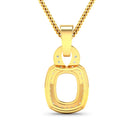 0.25 Carat Genuine White Diamond 14K Yellow Gold Semi Mount Pendant - holds 9x7mm Cushion Gemstone-3