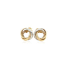 14k Two-Tone Gold Multi-Textured Open Circle Style Entwined Earrings-2