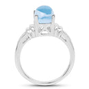 2.10 Carat Genuine Swiss Blue Topaz .925 Sterling Silver Ring-2