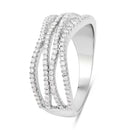 0.46 Carat Genuine White Diamond 14K White Gold Ring (F-G Color, SI Clarity)-3