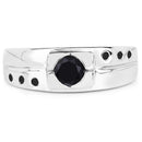 0.56 Carat Genuine Black Diamond .925 Sterling Silver Ring-3
