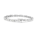14K White Gold 2.0 Cttw Princess Cut Invisible Set Diamond Rectangular Link Bracelet (I-J Color, I1-I2 Clarity) - 7.25"-2