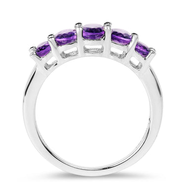 1.43 Carat Genuine Amethyst .925 Sterling Silver Ring - 0