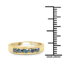 14K Yellow Gold Plated 0.80 Carat Genuine Blue Diamond .925 Sterling Silver Ring-3