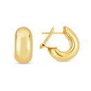 14k Yellow Gold Small Omega C Hoops-1