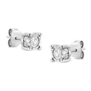.925 Sterling Silver 1.0 Cttw Round Brilliant-Cut Diamond Miracle-Set Solitaire Stud Earrings (H-I Color, I2-I3 Clarity)-3