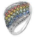 1.97 Carat Genuine Multi Stone .925 Sterling Silver Ring-2