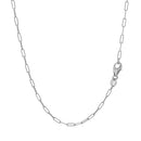 18K White Gold Fine Paperclip Chain (1.50 mm)-3