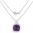 5.85 Carat Genuine Amethyst .925 Sterling Silver Pendant-2
