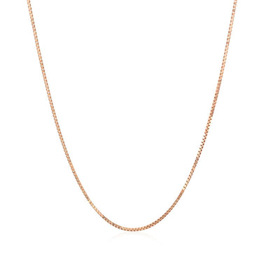 14k Rose Gold Classic Box Chain 0.8mm - 0